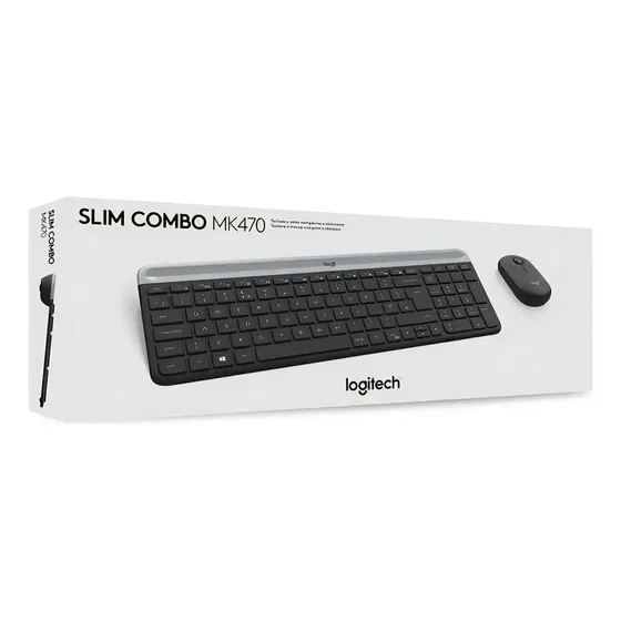 Teclado Logitech + Mouse Mk470 Wirelees Slim Usb Color Del Teclado Negro | Cuotas sin interés