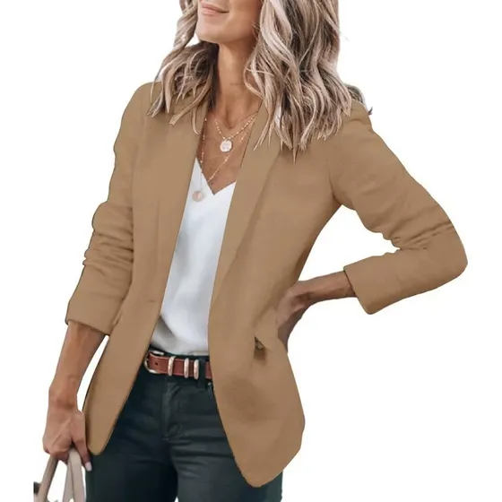 Saco Blazer Mujer Casual De Manga Larga Oficina Slim Tra [u]