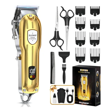 Suzwip® Máquina Para Cortar Cabello Profesional Cortadora De Pelo Maquinilla De Cortar El Pelo Inalámbrica Para Hombre Con Pantalla Led, Kit De Recortadora De Pelo Recargable Para Uso Doméstico