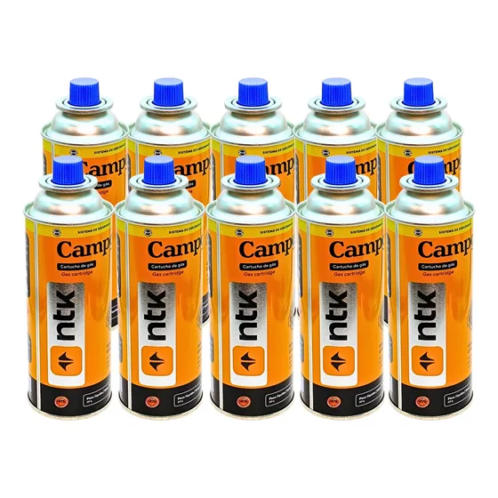 10 Latas Refil Gás P/ Maçarico Culinário Fogareiro Ntk