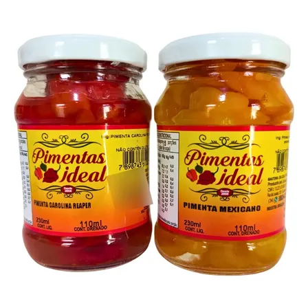 Kit Pimentas Carolina Reaper + Mexicana Conservadas No Oleo