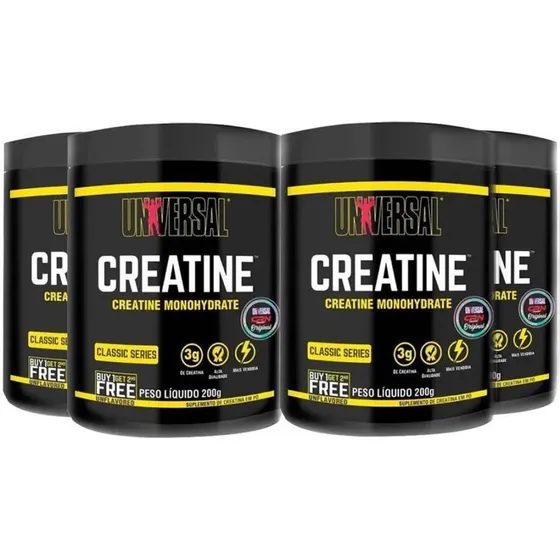 Kit 4x Creatina - 200g - Sem Sabor - Universal Nutition
