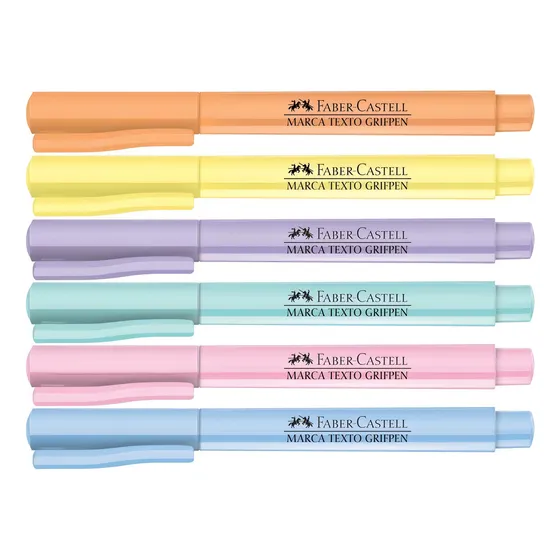 Caneta Marca Texto Grifpen Tons Pastel 6 Cores Faber Castell