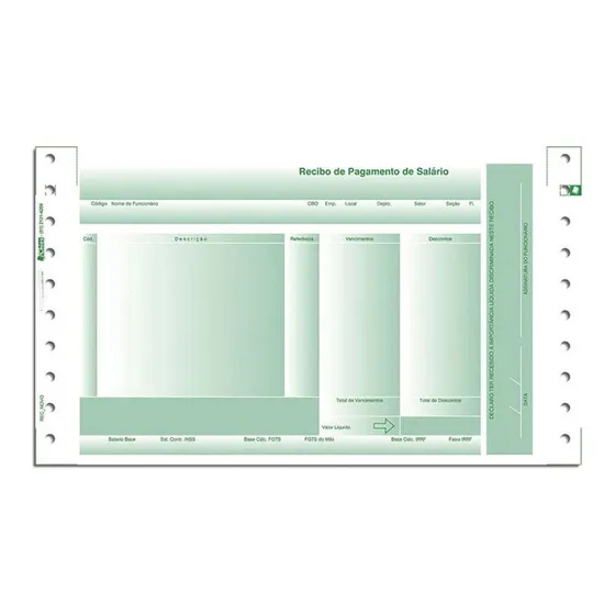 Formulario Holerite Carbono Lab 4 1755-5 Verde C/1600 Fls