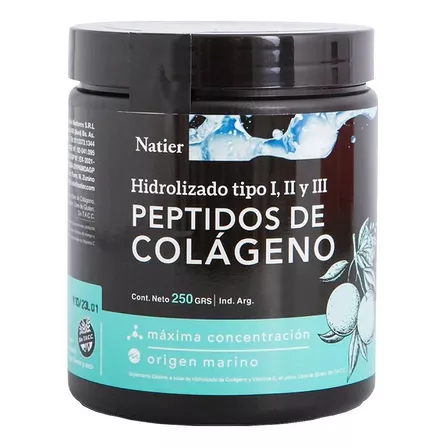 Natier Péptidos De Colágeno Hidrolizado X 250 Grs Sabor Sin sabor