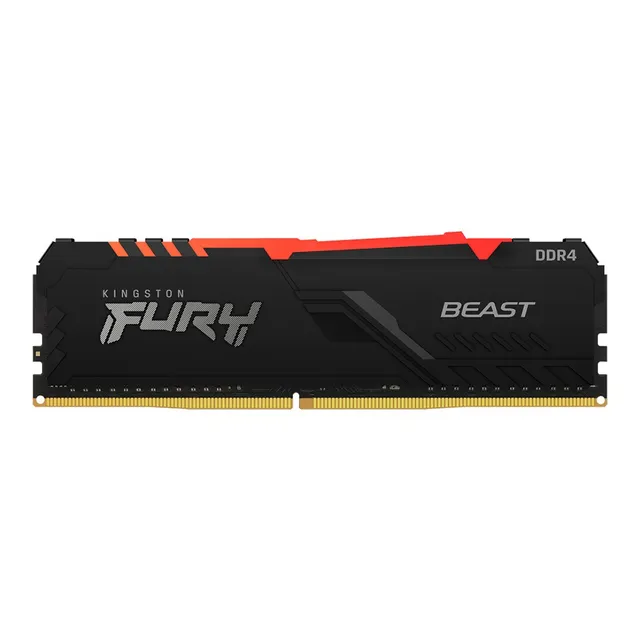 Memoria RAM Fury Beast RGB gamer color negro 16GB 1 Kingston KF436C18BBA/16