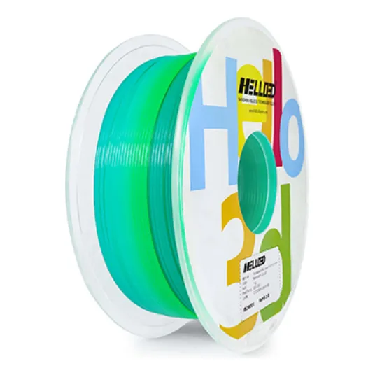 Filamento Pla 1.75 Mm Trans Arcoiris Verde Turquesa 2/4