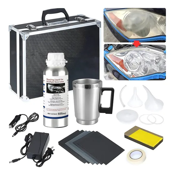 Herramienta Restauración Faros Auto Renovación Limpieza Coche 600 Ml Kit De Restauración Lentes Faros Con Caja Kit Renovación De Vapor Faro Kits Restauración Faros Automóvil Herramienta Reparación
