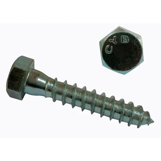Tirafondo Cabeza Hex. Cincado De 1/4 X 2 C/golilla- 50 Un.