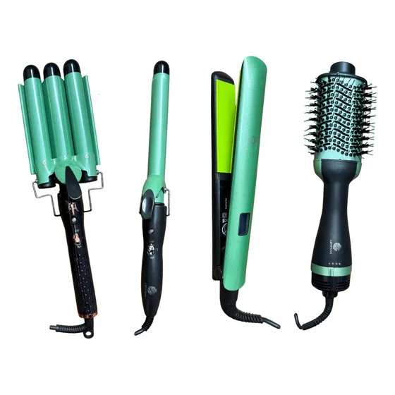 Combo Cepillo Secador + Pinza + Sirena + Plancha Lemman Aguacate Shine Therapy