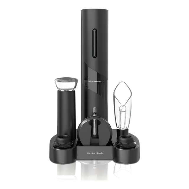 Conjunto Kit Abridor De Vinho Saca Rolhas Elétrico C/acessórios Hamilton Beach - Aswe022