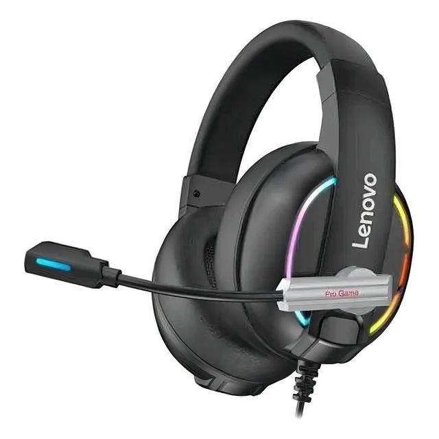 Audifono Gamer Lenovo Over Head Hu75 Color Negro