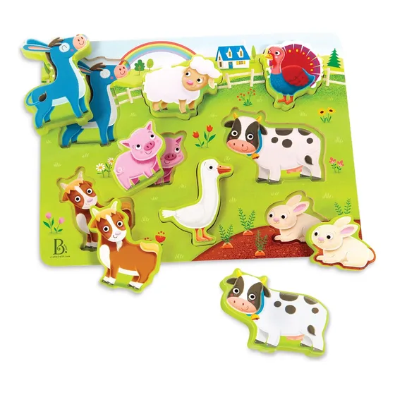 Rompecabezas De Madera Para Niños Con Animales De Granja