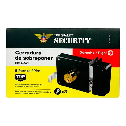 Cerradura Cilindro Fijo Negra Security
