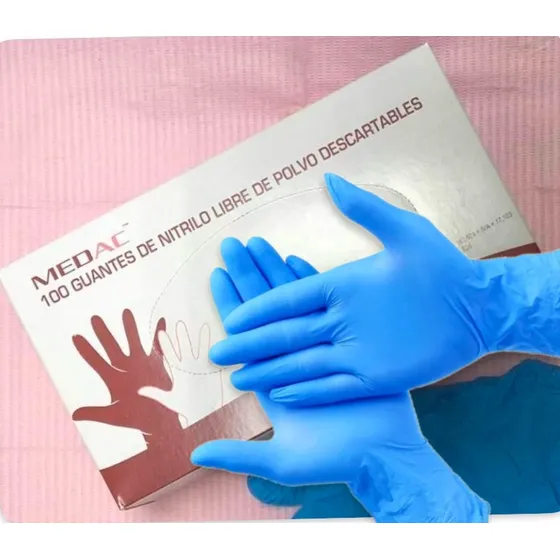 Guantes De Nitrilo Azul  (m-l).