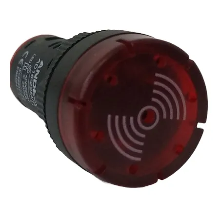 Buzzer Iluminado Rojo,22mm, 220 Dc/ac, Andeli.