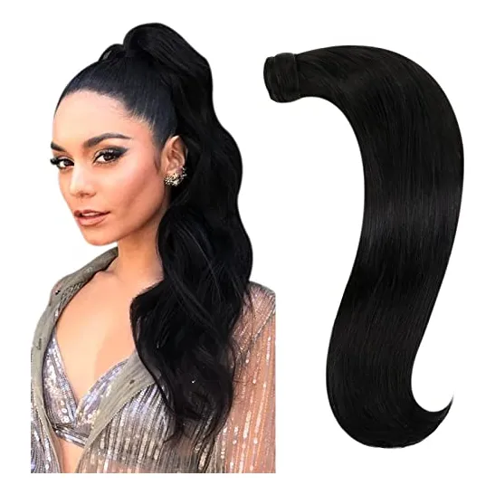 Estirado Real Pelo Cola De Caballo Extensiones Para V81qw