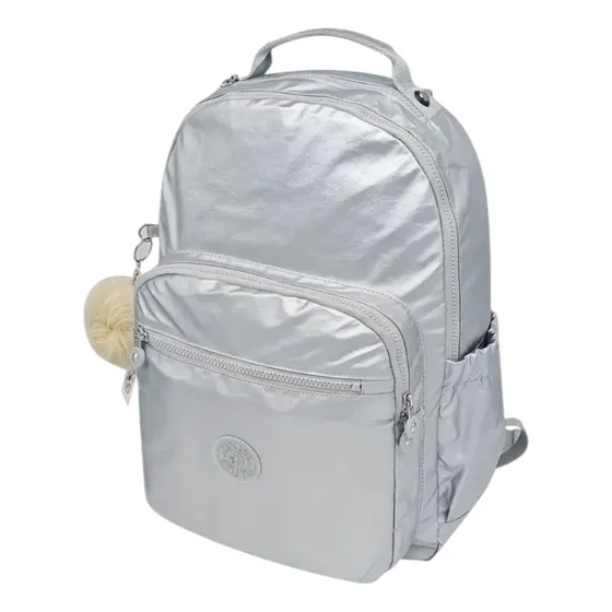 Mochila Exclusiva Estilo Urbana Kipling Morral Plateado