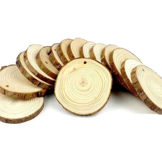 Rodajas De Madera Pretaladradas Sin Terminar Discos De Tronc
