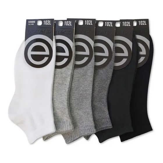 Medias Elemento Soquetes Hombre Mujer Algodon Pack X6 Pares