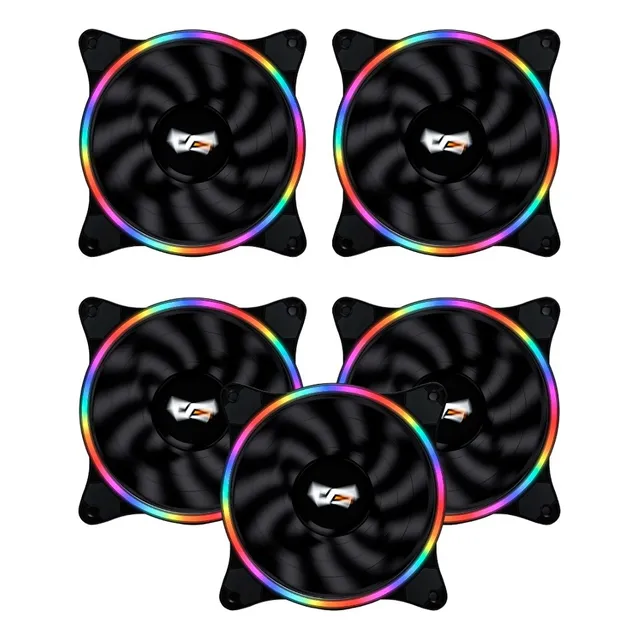 Kit De 5 Fanes Rgb Gamer Refigeracion Computadora Pc  Css