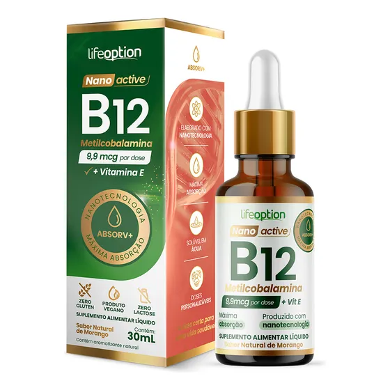Vitamina B12 Nano Active Metilcobalamina Life Option