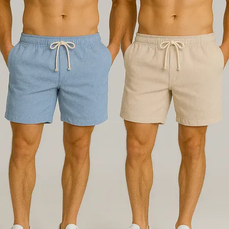 Kit 2 Shorts Linho Masculina Bermuda Estilo Mauricinho Leve