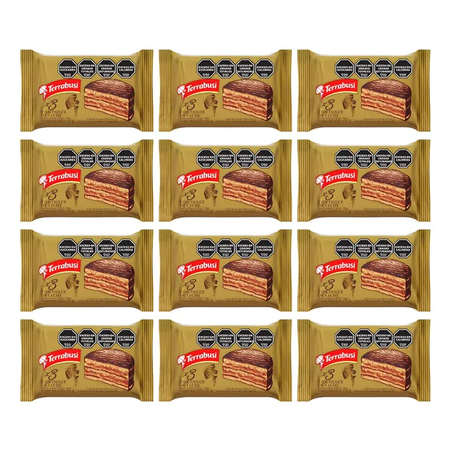 Alfajor Terrabusi Triple Dulce De Leche Pack X12 Unidades