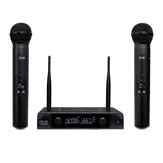 Microfone Sem Fio Programavel Multi-frequencia Dylan Udx-02 Cor Preto