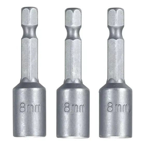 Adaptador Atornillador 8mm Dado Magnético 3 Piezas Harden