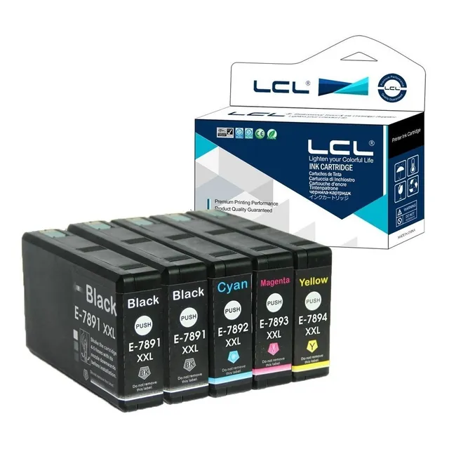 5 Cartuchos Lcl, Compatible C/epson Workforce Pro Wf-4630dwf