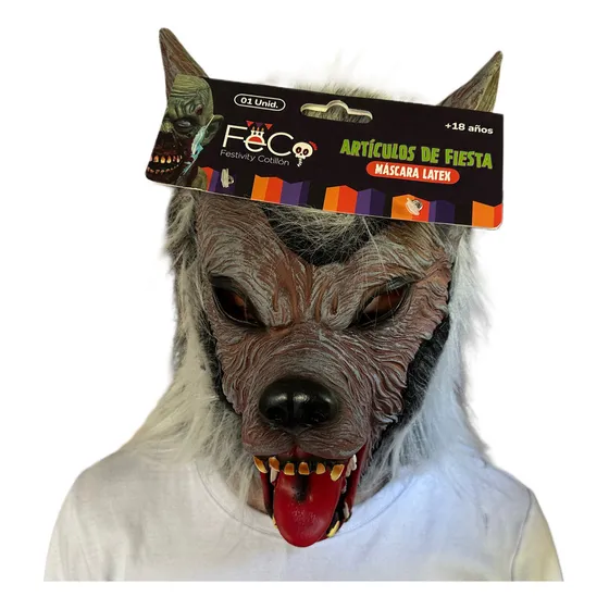 Máscara Látex Hombre Lobo Halloween Realista Terror Disfraz