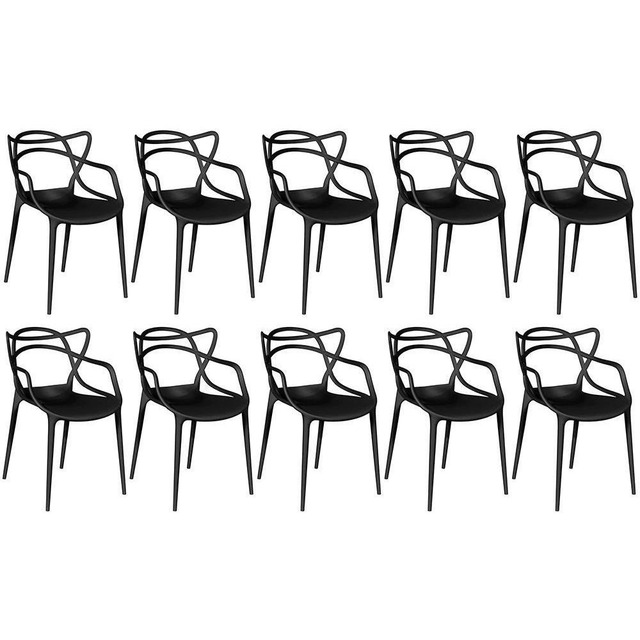 Kit 10 Cadeiras Allegra Master Empilhável Cozinha Jardim Preto Magazine Decor Kit 10 Cadeiras Allegra Master Empilhável Cozinha Jardim Preto Magazine Decor