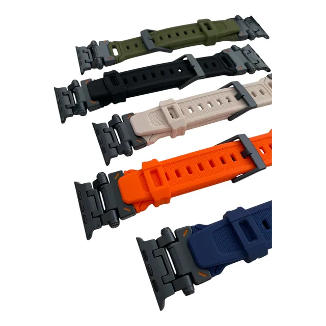 Correas Metal Negro + Silicone Apple Watch Y Smartwatch