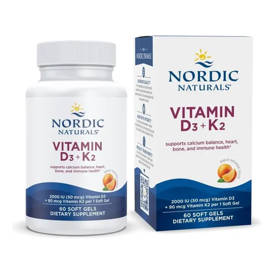 Nordic Natuals Vitamina D3 + K2 Con 60 Softgels Naranja