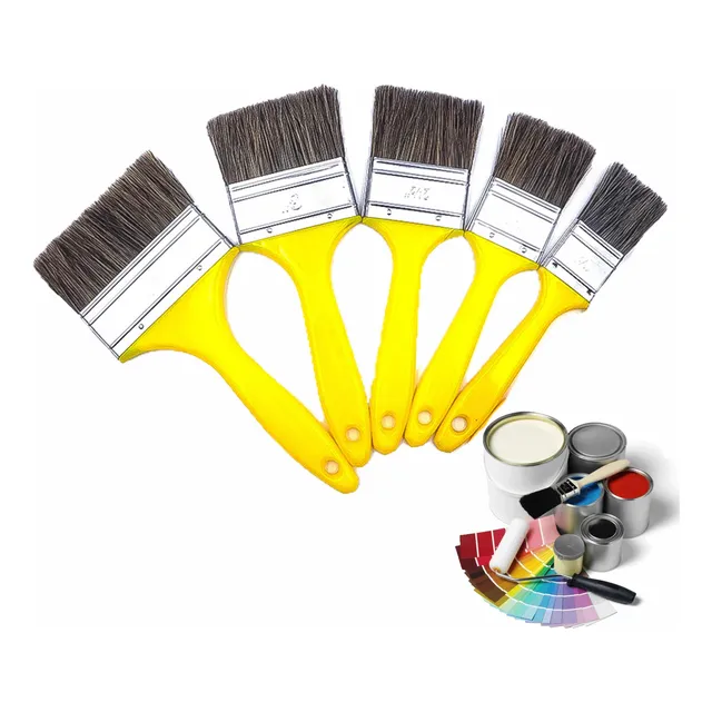 Kit 5 Pincel De Pintura P/ Parede Trincha Multiuso - Tinta
