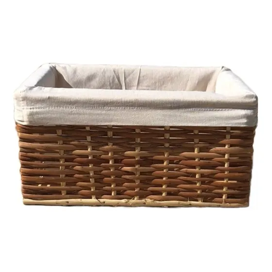 Cajón Canasto Cesto Organizador Mimbre 40x30x20cm Con Funda