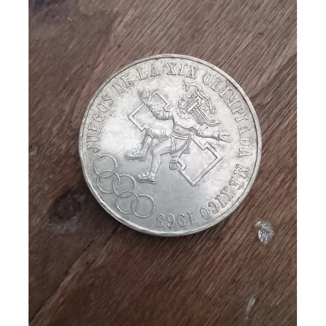 Moneda Conmemorativa Juegos Olímpicas 1968 De Plata