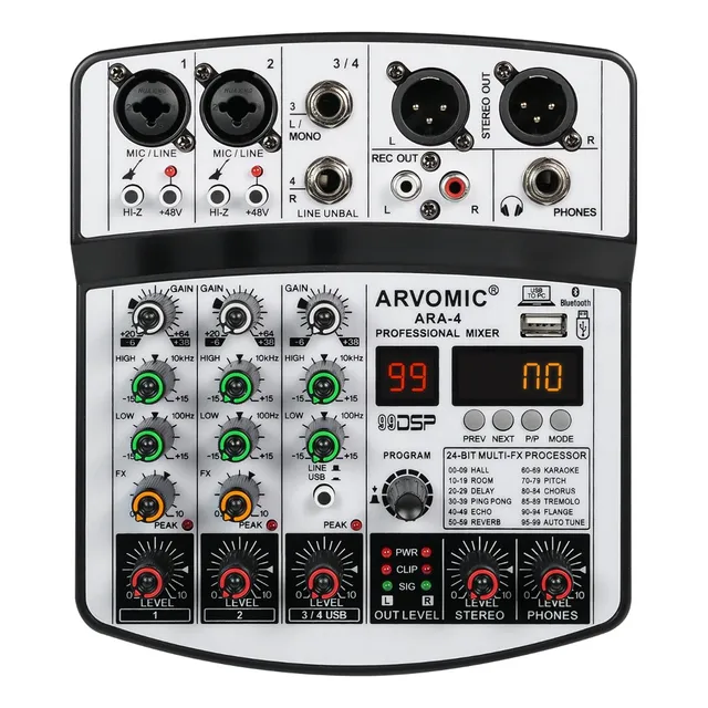 Mezcladora 4 Canales Audio Consolas Sonido 99 Dsp Usb Mixer