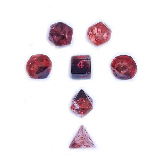 Conjunto De Dados Rpg Vermelhos Sangue 7 Dados D&d