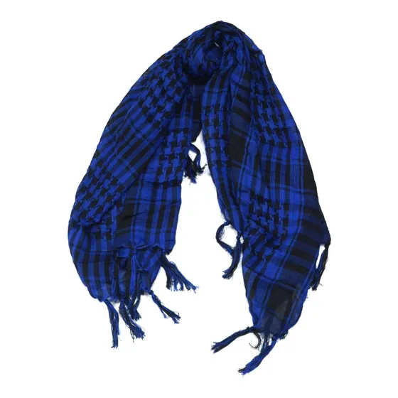Bufanda Hata Pashmina Chal Militar Lesak Negra Azul Cuadro