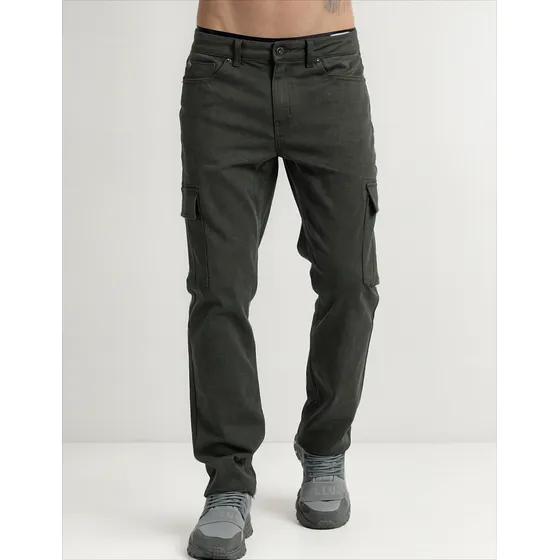 Ellus Pantalon Color Hombre Cargo Tiro Alto
