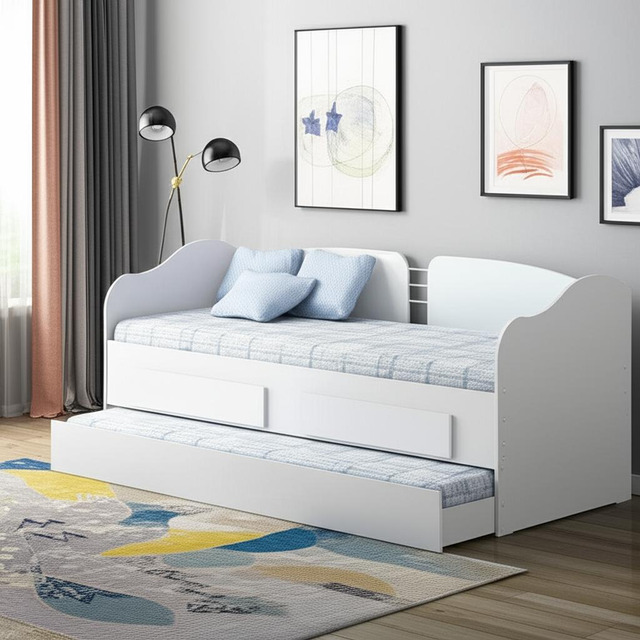 Sofá Cama Ditália Solteiro Cama Auxiliar 2 Gav. Cm-08 Branco Sofá Cama Ditália Solteiro Cama Auxiliar 2 Gav. Cm-08 Branco