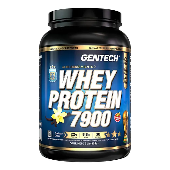 Whey Protein 7900 Gentech 2 Lbs Proteína De Suero Sabor Vainilla