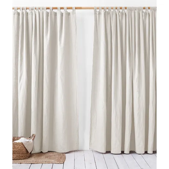 Juego Cortinas Liso Tela Tusor Gasa 100% Algodon 2 Paños