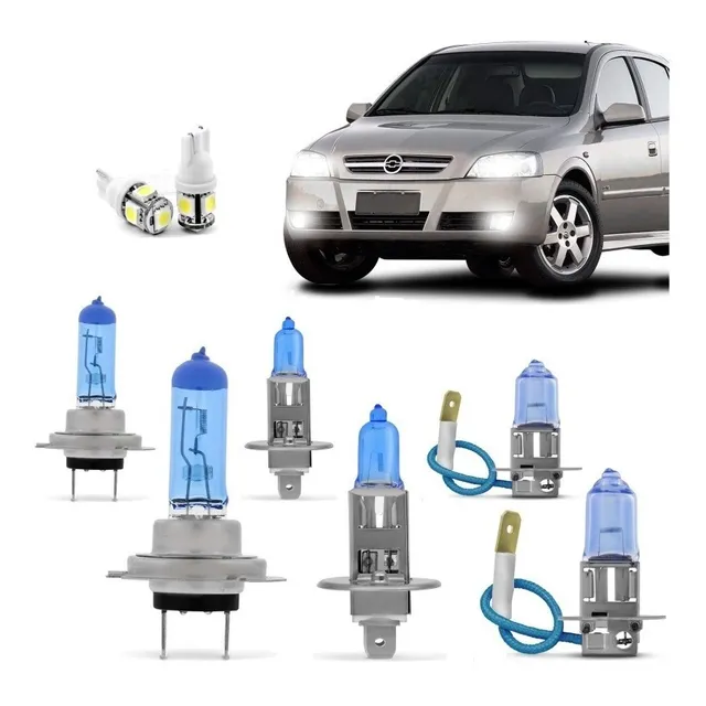 Kit Lampadas Astra 2003 2004 2005 2006 2007 2008 2009 2010 2011 2012 Super Brancas Farol H7 H1 Milha H3 Techone 8500k