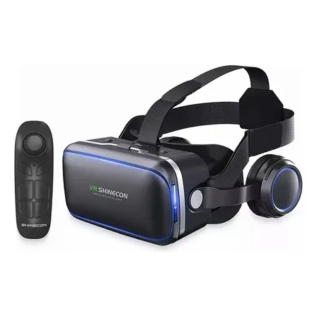 Óculos Vr Shinecon Sc-g04e Realidade Virtual 3d C/ Fone Controle Android Ios Preto