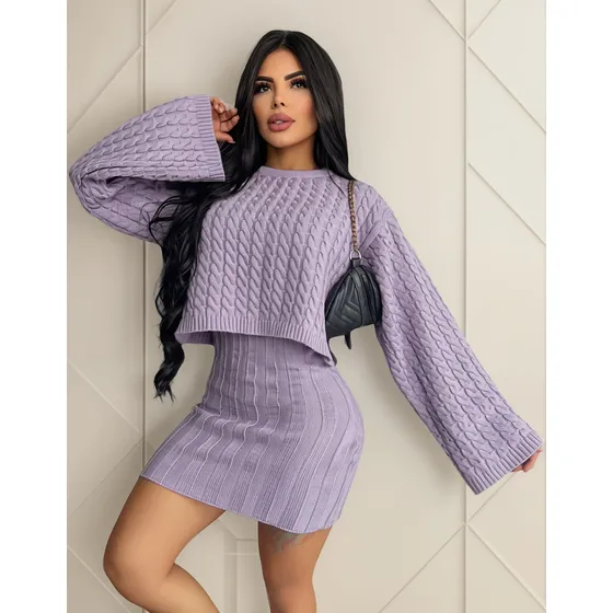 Vestido Sayo Elegante Mujer De Dos Piezas