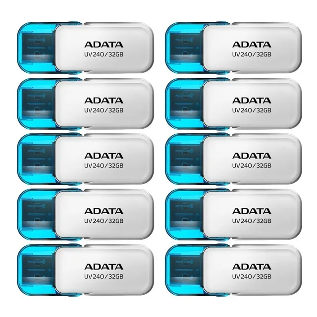 Kit De 10 Memorias Usb Adata Uv240 32gb 2.0 Blanco
