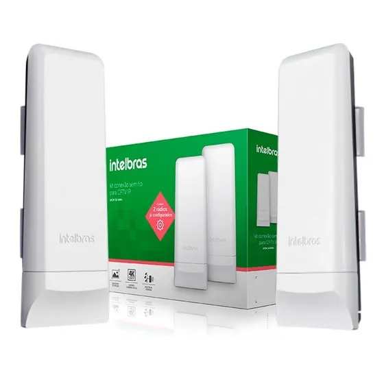 Kit Conexão Sem Fio Para Cftv Ip Intelbras Wom 5a Mimo